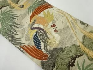アンティーク　松笹に鳳凰模様織出し丸帯（材料）